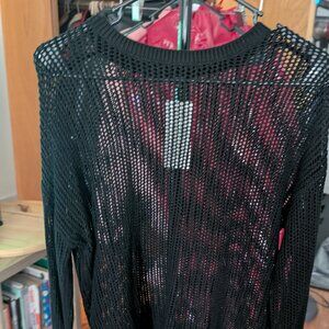 Women's Uniqlo Long Sleeve Crew Neck Mesh Sweater Size S